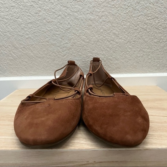 Lucky Brand Toffee Brown Aviee Ballet Lace Up Flats 7 - Picture 6 of 7